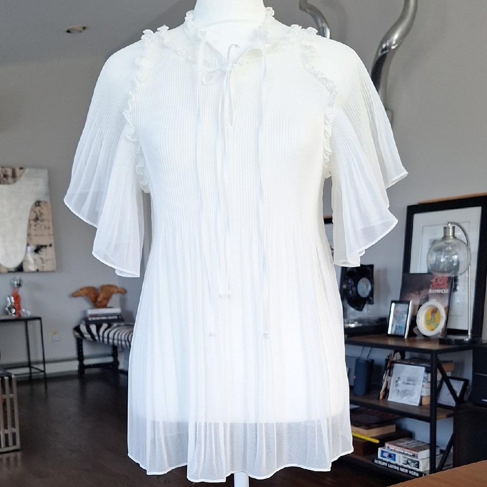 Kobi Halperin Elegant White Ruffled Women's Top
